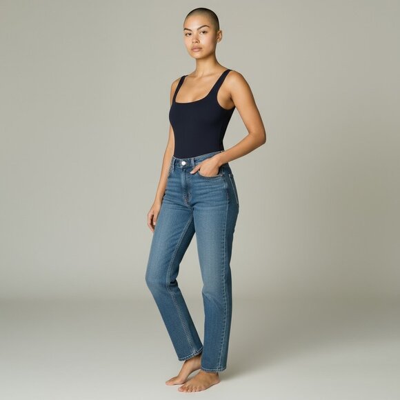 NWT Zara Bodysuit Polyamide sz S Wide Strap Black Low Back - Picture 5 of 9